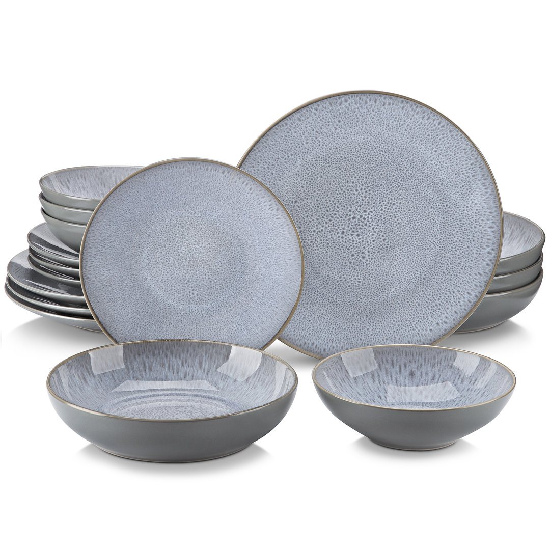 Karst 16 Piece Stoneware Dinnerware Set, Service For 4